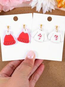 1/4pcs Christmas Charm Polymer Clay Cutter, Hat Pendant Accessories Clay Cutters Mold, Jewelry Making Kit, New Year Earring Clay Tool - Clay Cutter - View 6