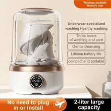 2L Mini Washing Machine, Lingerie Washer, 2-In-1 Mini Lingerie & Sock Washer, Small Underwear Washing Cup - Multicolor - View 1