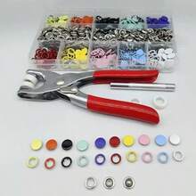 1 Set 5-Claw Snap Fastener Pliers | Sewing DIY Handicraft Tool | Easy Installation For Clothes/Hats/Bags Decoration - Red - View 4