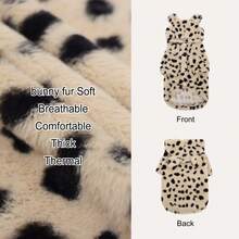 1pc Pet Dog Hoodie, Leopard Plush Sweatshirt, Suitable For Small/Medium Dogs & Cats In Cold Weather, Christmas Gift - Multicolor - View 5