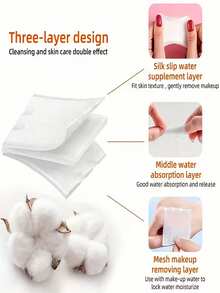 50pcs/100pcs/222pcs Multi-Purpose Thickened Makeup Pads, Double-Sided Stitched, For Nail Polish Removal, Skin Care, Wet Compress, Home/Travel Use - Multicolor - View 6