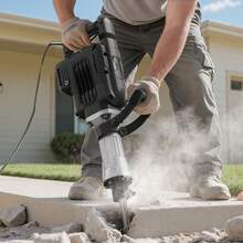 Demolition Jack Hammer, 3000 W Powerful Electric Jackhammer, 1700 BPM Concrete Breaker With A Point Chisel, Carrying Case, Gloves, Goggles, For Concrete, Wall, Brick, Tile And Foundation - 查看 9