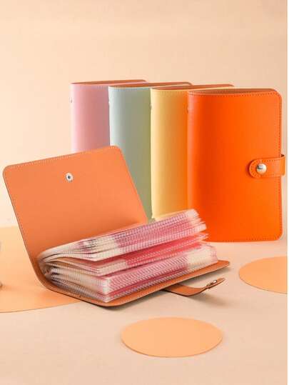 1 pieza Libro conmemorativo de colección de billetes de familia de 50 páginas / 100 hojas con hebilla portátil, bolsas de almacenamiento de fotos a prueba de agua y humedad, cartera de almacenamiento de billetes y clip de dinero