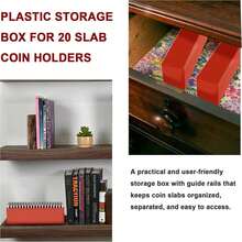 塑料硬币收纳盒，硬币整理盒，适用于NGC、PCGS、PMG及其他高级评级硬币，20格硬币架，仅含盒子 - 彩色 - 查看 5
