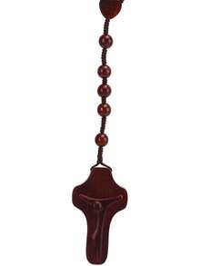 Rosario de Madera Católico Fiel, Cuentas de Rosario Católico para Hombres, Collar de Rosario con Detalles Vivos y Finos, Rosario Clásico de Sándalo Marrón para Decoración, - 1 - Ver 3