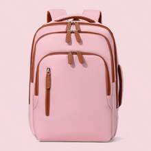 40L Casual Nylon Laptop Backpack, Unisex, Meets Airline Travel Standards, Suitable For Weekend Travel, University, Office And Other Occasions - Pastel - View 13