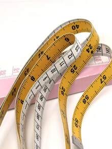 شريط قياس ملون ثنائي الوجه جديد 1.5 متر/60 بوصة وشريط قياس ناعم أبيض وأصفر ثنائي الوجه لقياسات الجسم، عالي الجودة، صغير وقابل للحمل، قياس مريح وفعال، ضروري للخياطين - أبيض بدون مشبك - مشاهدة 1