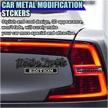 2PCS 3D Metal We People Edition Car Emblem Sticker U2013 Self - Adhesive Raised Tailgate Emblem Car Fenders Badge Decal U2013 Personalized Auto Body Embossed Decorative Decal Stickers Black/White - 黑/白 - 查看 6