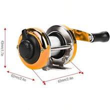 VGEBY Carrete de Pesca, Carrete de Pesca de fundición de Hielo de Metal Rueda giratoria de Pesca con Alambre para Agua Salada Agua Dulce XZQY - Como se muestra la foto - Ver 4