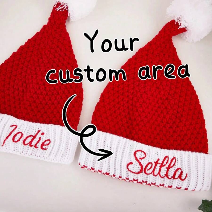 Custom Embroidered Santa Hat: Personalized Christmas Party Wear