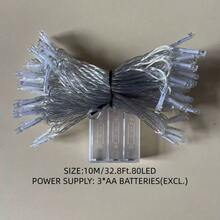 1入組40/80燈6/10米led串燈,電池盒式,適用於臥室裝飾、生日派對、婚禮節日氛圍裝飾、送禮佳品,室內使用,閃爍繽紛燈光 - 黃色 - 查看 14