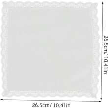 12piezas Pauelos De Algodn Para Mujeres Con Bordes De Encaje Elegantes y Suaves Perfectos Para Bodas y Fiestas De T Cuadrados Vintage - inicial - Ver 3