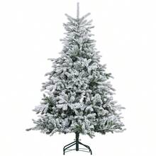 HOMCOM Christmas Tree 180 Cm, With Artificial Snow, Flame Retardant, Quick Assembly And Disassembly, Metal Base - Silver - View 2