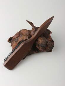 1pc Brown Wooden Bristle Brush, Multifunctional Grooming Brush For Women's Hair, Men's Beard & Mustache Styling, Cleaning Dust And Shoes