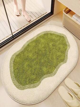 1PC Small Fresh Floor Mat, Imitation Cashmere Bathroom Mat, Absorbent Bathroom Carpet, Soft Floor Mat, Thick Entrance Mat, Suitable For Bedroom And Bathroom Use