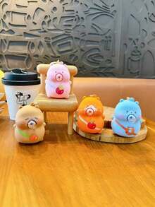 1 Pc Cute Squeeze Blowing Bubble Capybara Keychain For Men, Fashion Bag And Car Key Pendant Decoration Car Accessories Bag Charm School - 彩色 - 查看 2