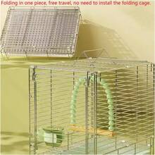 Jaula para pájaros Parrot Stainless Steel Folding Cage Outdoor Bird Cage Transport Portable HandHeld Cage Jaula para pájaros para Mascotas Green - Verde - Ver 8