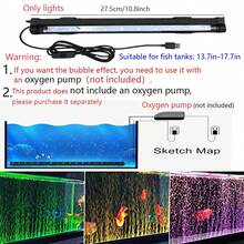 Đèn bể cá chìm có bơm oxy, đèn LED bong bóng khí bể cá có bơm khí, thanh đèn bể cá đổi màu RGB, tường bong bóng đèn bể cá, đĩa đá sủi bọt bể cá, bong bóng bể cá có đèn LED đổi màu tự động - Nhiều màu - Xem 5