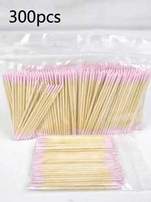 100支/包 双头卸甲棉签，小头双尖工具，适用于眉毛、纹身、美容和化妆清洁、美甲产品、美甲工具、美甲艺术工具、情人节用品、新年婚礼用品、美甲贴纸工具。 - 彩色 - 查看 12