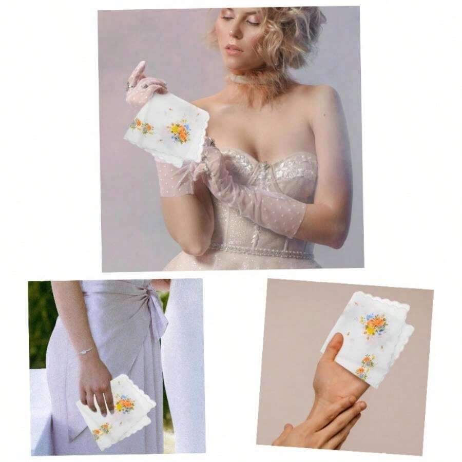 3piezas Pauelo Estampado De Algodn Para Mujer Pauelos Absorbentes De Sudor Elegantes Para De T Para Mujer - inicial - Ver 1