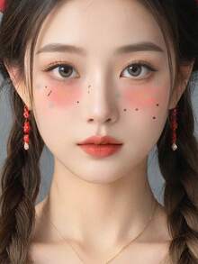 Waterproof, Sweatproof, Washable PVC Material, And Winter Snowflake-Themed Blush Fashion Temporary Face Tattoo For Women