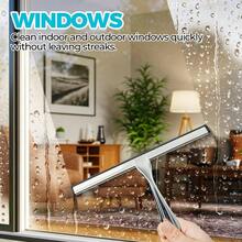 - Escobilla de ducha multiusos de 12 pulgadas para puertas de ducha, paredes de ducha, bao, ventana, parabrisas de vidrio y coche, espejos y cocina, acero inoxidable, color plateado - Plata + 30,48 cm - Ver 6