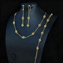 Dubai Fashion Jewelry Set 24k Gold Plated Middle East Muslim Islamic Lucky Necklace Bracelet Earrings Nigeria Bridal Wedding Jewelrys - Beads Jewelry - View 8