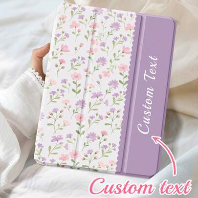 Zupełnie nowe, składane, akrylowe etui na tablet z tylnym panelem, z sześcioma kwiatowymi wzorami, z możliwością personalizacji tekstu i nadruku. Kompatybilne z iPadem Pro 11 cali (model 2024), iPadem 7. generacji 10,2 cala, iPadem Mini 7, iPadem 11 cali (model 2025), iPadem 10. generacji (model 2022), Galaxy Tab A7/A8/S7/S9.