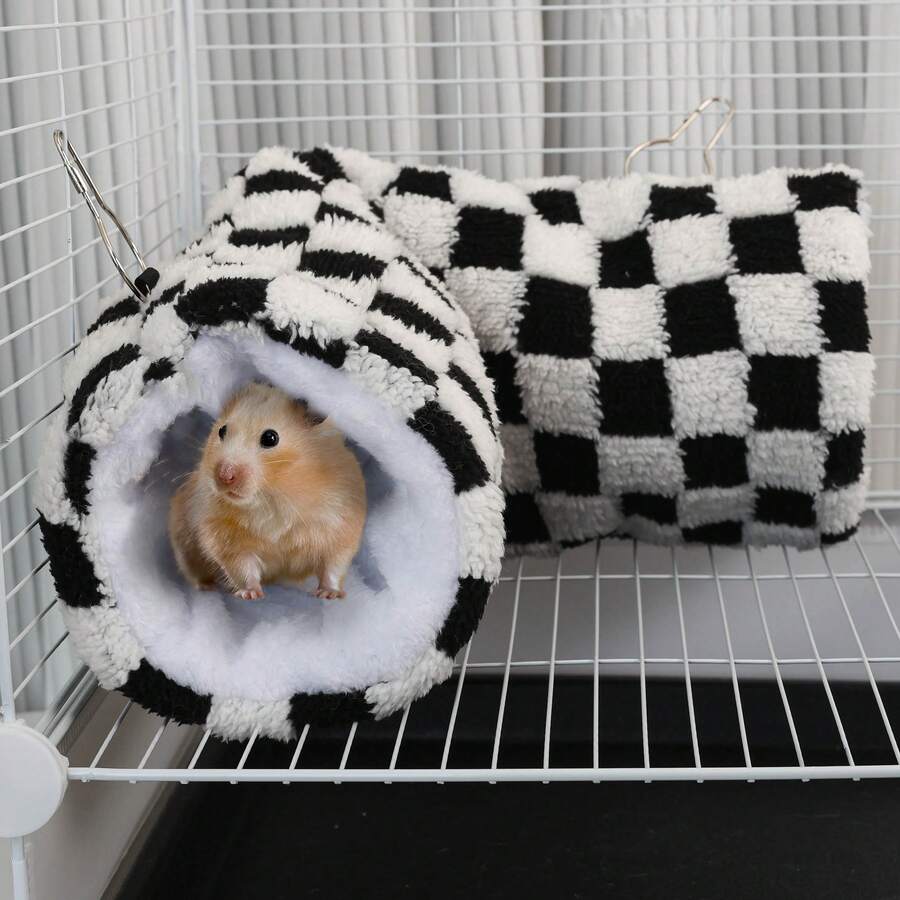 1个仓鼠加热隧道，趣味洞穴玩具，悬挂式仓鼠隧道及管道配件，适用于仓鼠、鹦鹉、豚鼠、兔子、刺猬、雪貂 - 彩色 - 查看 1