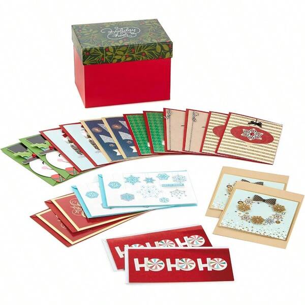 Boxed Handmade Christmas Cards Assortment Set Of 20 Special Holiday Greeting Cards And Envelopes (1XPX5639)