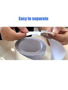 1pc Tear-Resistant Aluminum Foil Tape,Extra Strong Waterproof Duct Tape - Versatile Silver Grey AdhesiveHigh-Temp Flame Retardant, Oil/Waterproof & Moisture-Resistant Self-Adhesive Insulation Tape For Stovetop & Kitchen Countertops - Durable Seam Sealing Repair Tape, Stove Top Protectors,Kitchen, Bathroom Shower And Toilet Edge Trimming Kit. - Multicolor - View 5