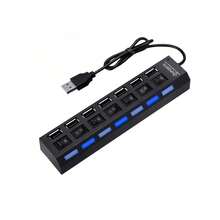 1pc 4-Port/7-Port USB 2.0 Adapter Hub, USB Charger With LED Indicator, Independent Power On/Off Switch, USB Expansion Dock, Power Adapter, 5V 1A USB Charging Station For Computer, Tablet, Laptop - Black - View 14