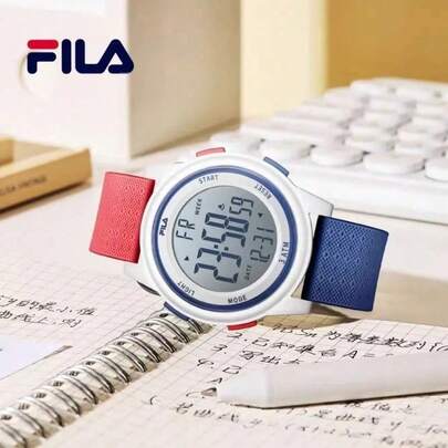  FILA Sport vattentät digital klocka i silikon för män och kvinnor – alarm, självlysande display, klassiska mångsidiga färger, hållbar och lätt design, perfekt romantisk present till flickvän, fru eller älskare för alla hjärtans dag, årsdag, jul, nyår och Halloween.