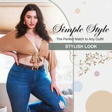 1pc Plus Size Women Shiny Metal Buckle Leather Belt, Suitable For Jeans, Pants, Dresses In Multiple Occasions - Coffee - View 3