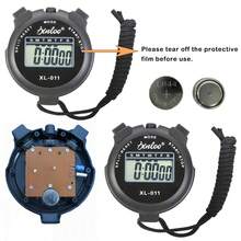 1个数字秒表计时器，双线秒表计时器，专业裁判训练健身器材防水电子表 XL-011，数字显示秒表运动健身跑步田径训练秒表 [随机标志] - 藍色 - 查看 5