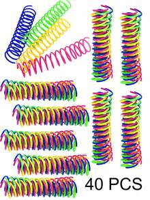 Random Color Cat Toys, Retractable Spring Ball Toys, Colorful Spring Tubes, Interactive Rolling Ball Lively Spring, Caged Mouse Spring Toys, Indoor Cat Pet Supplies, Durable, Encourage Cat Exercise - Multicolor - View 15