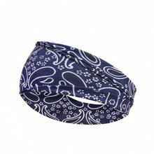 1pc Men Sports Headband, Sweat Absorbent Elastic Paisley Print Fitness Headband