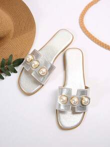 New Fashion Flat Sandals For Women - Silver - View 2