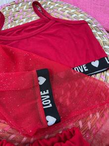 CONUNTO TULE INFANTIL MENINAS /VERÃO/ PASSEIO/ PROMOÇÃO/ MODA/ FESTAS/ PRESENTES/CONFORTÁVEL