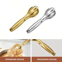 1 Stück handförmige Lebensmittelklemme, Pastakralle, aus rostfreiem Stahl, langanhaltend und wiederverwendbar - ergonomisches Design für bequemen Griff, vielseitig einsetzbar - geeignet für Fleisch, Pasta, Brot, Fritiertes, ideal für Küche, Restaurant, Party, Hochzeit, in 2 Farben erhältlich, Küchenhelfer Zubehör, Salatbesteck, Grillzange - - - Übersicht 4