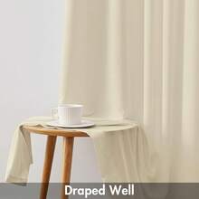White Privacy Sheer Curtains 84 Inch, Light Filtering 2 Panels Set - Cream - View 2
