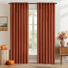 White Privacy Sheer Curtains 84 Inch, Light Filtering 2 Panels Set - Orange - View 3