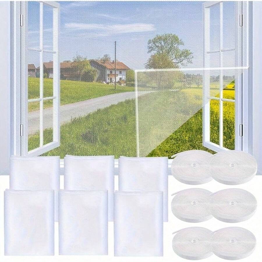 Red de mosquitos autoadhesiva para ventana, malla invisible anti-insectos, fácil de instalar, pantalla de ventana invisible que bloquea eficazmente los mosquitos y los insectos, protege el hogar de la invasión de mosquitos, adecuada para dormitorio y sala de estar. Red de mosquitos autoadhesiva para ventana, 130 x 150 cm. - Multicolor - Ver 1