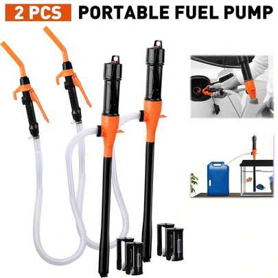 1 Piece Portable Fuel Pump, Multipurpose Plastic Siphon Fuel Transfer Pump, Electric Fuel Pump For Fuel, Water, Liquid Transfer, Battery Not IncludedAuto Repair Tools & Equipment Fuel Delivery & Lubrication Products Funnels Auto Parts