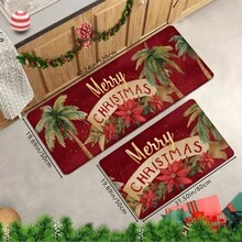 1pc Traditional Floral Doormat - Soft, Absorbent, Non-Slip PVC Welcome With Merry Design, Washable, Indoor/Outdoor Use, Decorations - 彩色 - 查看 8