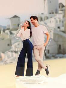 定制亚克力照片立牌，个性化情侣立牌，可定制家庭/朋友/情侣/个人艺术照片，办公桌装饰，桌面装饰，可定制结婚礼物，情侣订婚礼物，家庭照片剪纸，多功能，圣诞礼物，圣诞节，房间装饰，家居装饰 - 風格B - 查看 3