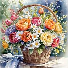 Diamond Paintings, 3D Shaped Diamond DIY Flower Basket Three-Dimensional Diamond Painting Kit For Beginners, Diamond Art Painting Decoration, Suitable For Family Bedroom Living Room Decoration Gifts.