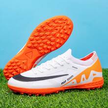 Zapatos de fútbol/fútbol para hombres con suelas duraderas, adecuados para césped natural y césped artificial - Blanco - Ver 3