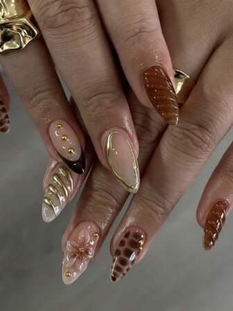 24 piezas Decoración 3D tridimensional Uñas postizas francesas negras con estampado de cocodrilo Uñas postizas falsas de forma de almendra Juego de manicura que incluye 1 hoja de pegatinas adhesivas y 1 lima pequeña, perfecto para uso diario