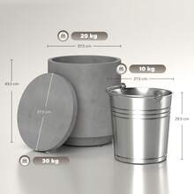 HOMCOM Cool Bar Side Table With Removable Top, 10L Beverage Cooler, Bistro Table, Small Patio Table For Parties, Camping, Light Grey (On The Site)